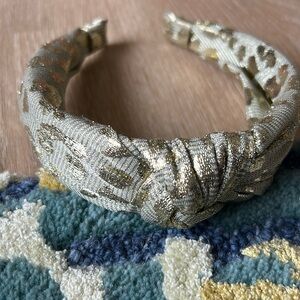 Gold leopard top know headband